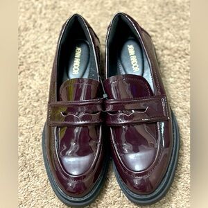 JENN ARDOR Chunky Block Heel Loafers for Women Platform NWOT maroon